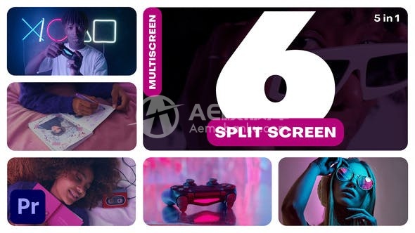 30584多屏幕 – 6 分屏 AE模版