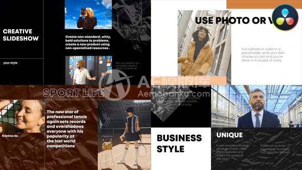 30595现代创意幻灯片 | 达芬奇调色
AE模版