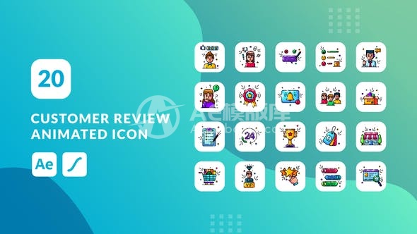 30604客户评价动画图标 | Adobe After Effects模板
