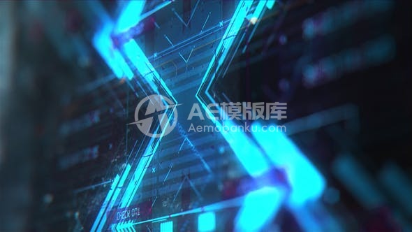 30633赛博朋克标志动画 AE模板