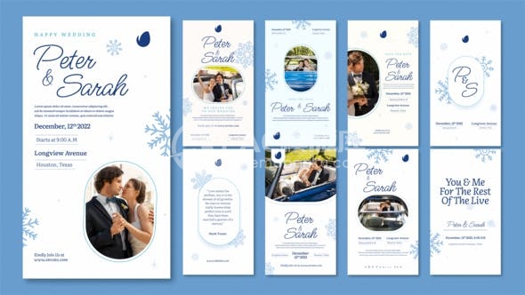 30636婚礼邀请Instagram故事模板 | AE模版