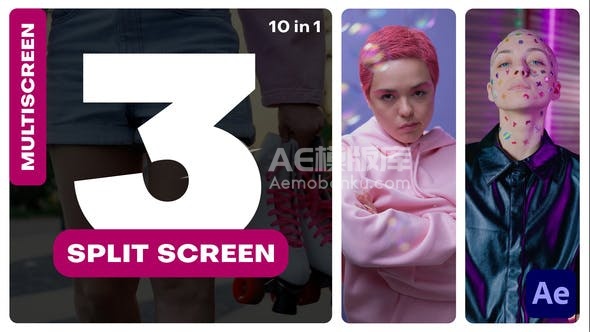 30645多屏幕 – 三分屏 AE模版