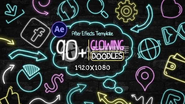 3064990+ 发光涂鸦包 AE模版