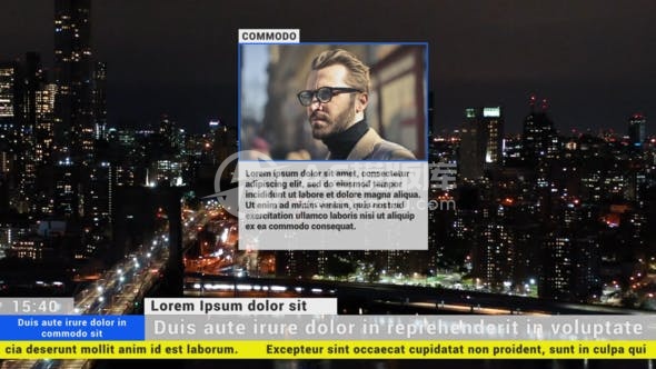 30650广播三分之一标题 AE模版