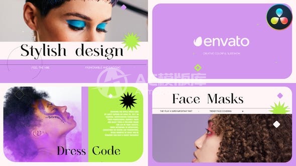 30659时尚画框幻灯片（供DaVinci Resolve使用） AE模版