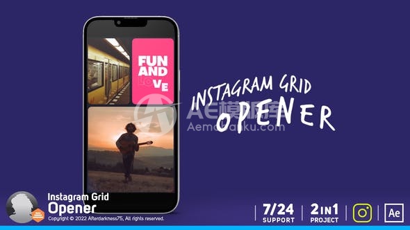 30665Instagram开篇片头网格包-AE模板