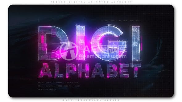 30669科技数字动态字母动画AE模版