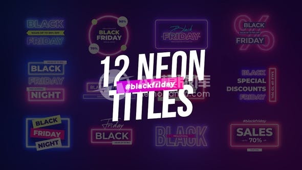 30671黑色星期五霓虹标题AE模版