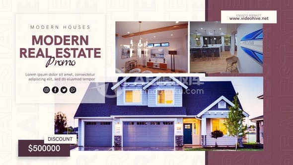 30672房地产奇幻幻灯片模版 (AE模版)