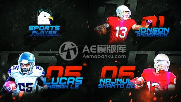 30681运动队球员宣传片 AE模版