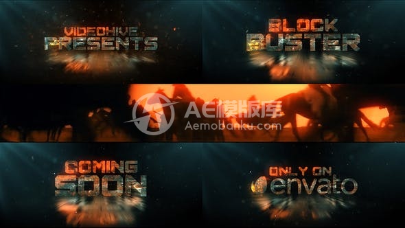 30686电影预告片 | 动作火焰预告片 AE模版