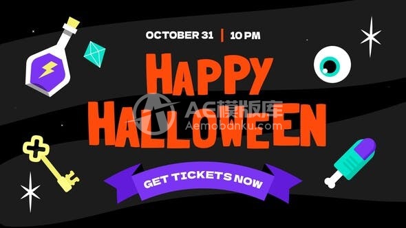 30696万圣节派对 AE模版