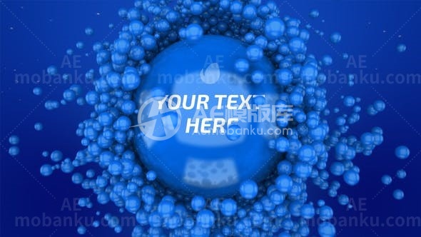 30968粒子球徽标揭示效果 AE模版