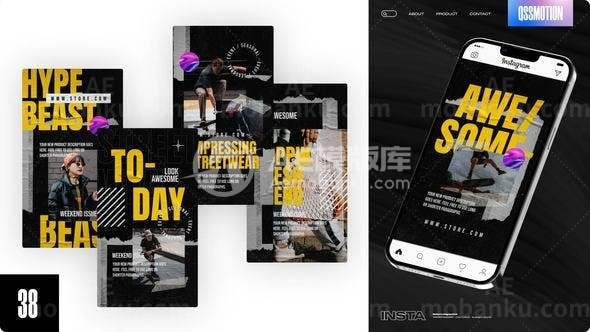 30976墙上的Instagram故事 AE模版