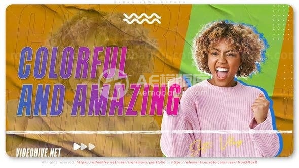 30984城市视频日志开场动画模板（AE模版）