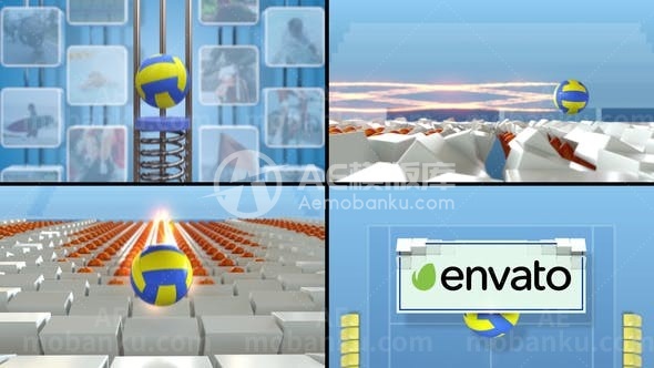 30996排球标志揭示4(AE模板)