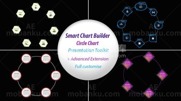 30997智能圆形图表生成器 | 演示工具包 AE模板