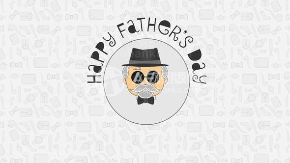 31002快乐父亲节标志揭示（AE模版）