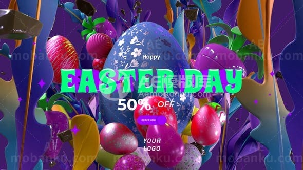 31009愉快的复活节日 AE模版