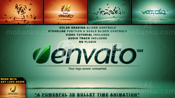 31060优雅的3D子弹时间标志动画