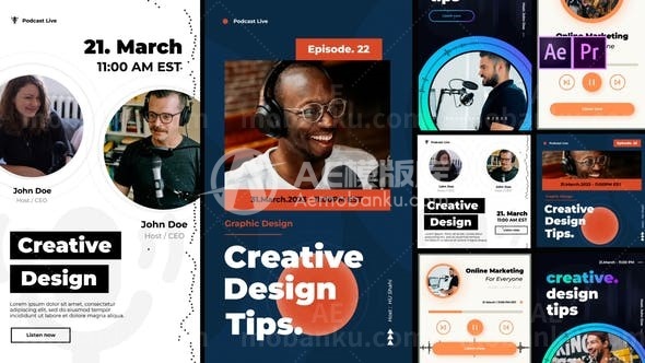 31076播客故事与帖子 AE模版