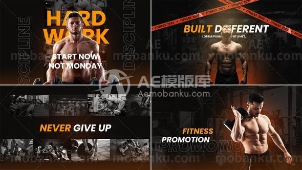 31086健身房健身开场动画AE模版