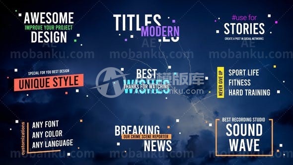 31117现代化标题（用于Adobe After Effects）AE模版