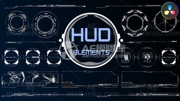 31147达芬奇解析度的HUD元素 AE模版