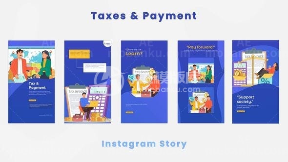 31166税款与支付的Instagram故事AE模版