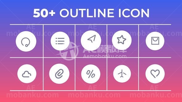 31171AE描边图标元素套件 AE模板