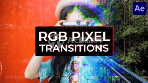 31192Adobe After Effects的RGB像素过渡模板